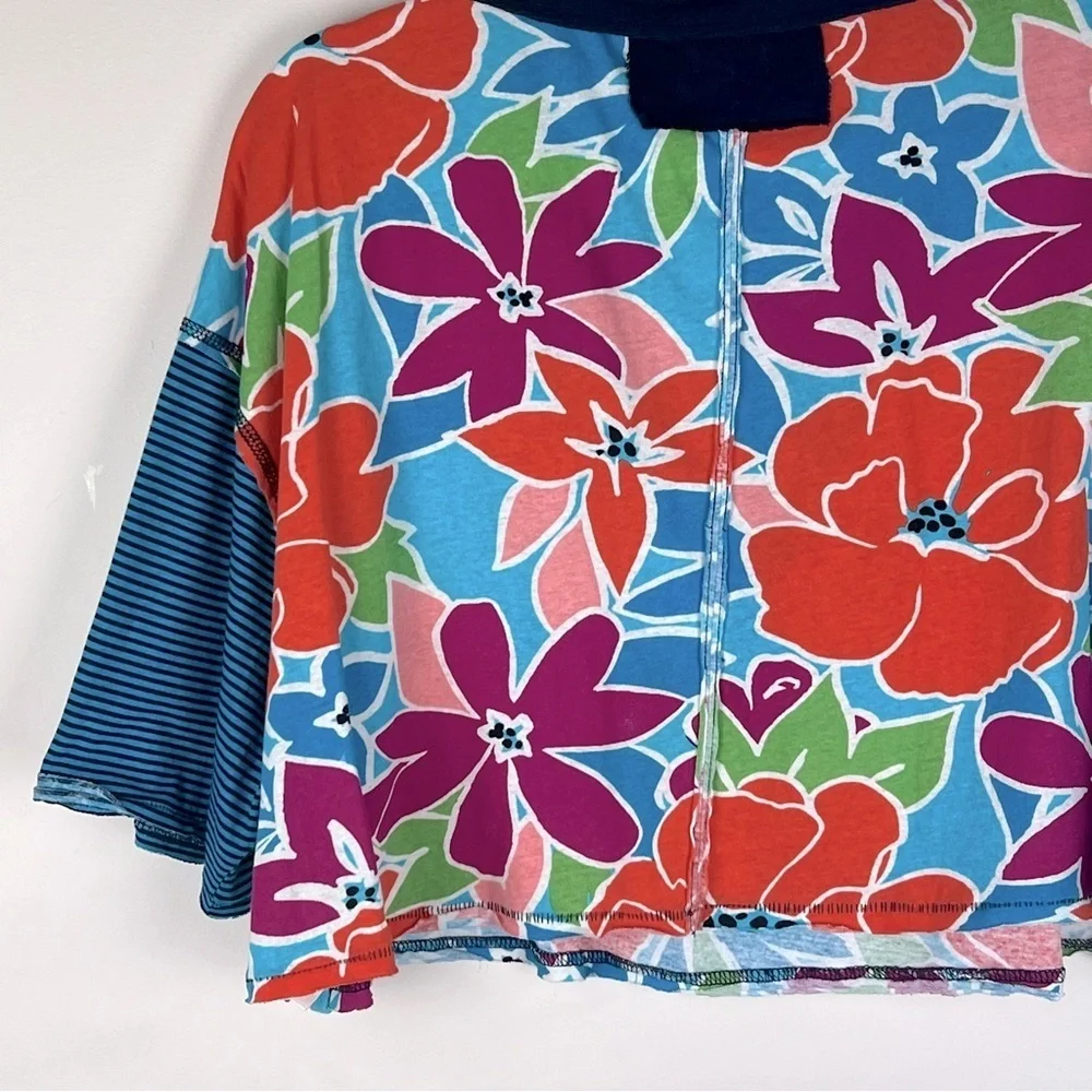 Free People | Floral Boxy Cropped On A Boat Polo Top | M - Picture 10 of 16